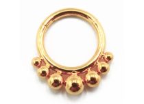 Scharnierring Titanium PVD Goud Steriel Tribal Ontwerp Azië Bal | Itc