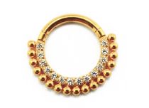 Scharnierring Titanium PVD Goud Steriel Azië Strass Bal Ontwerp | Itc