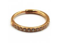 Neusscharnierring Titanium PVD Goud Steriel Wit Strass Patroon | Itc