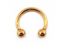 Titanium PVD Goud Inwendig Steriel Hoefijzer met Ballen 3 mm | Itc