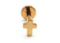 Labret Titanium PVD Goud Intern Steriel Kruispatroon | Itc