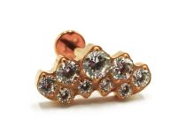 Labret Titanium PVD Goud Intern Steriel Strass Vlampatroon | Itc