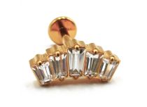Labret Titanium PVD Goud Inwendig Steriel Strass Kroonpatroon | Itc