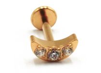 Labret Titane PVD Goud Interne Stérile motief Lune à Strass | Itc