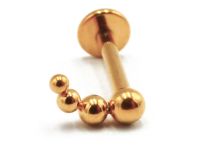 Labret Titanium PVD Goud Inwendig Steriel patroon 4 Gebogen Ballen | Itc