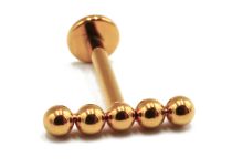 Labret Titanium PVD Goud Inwendig Steriel patroon 5 Rechte Bolletjes | Itc