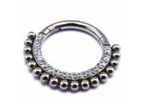 Titanium scharnierring Azië Bille en Strass Patroon | Itc