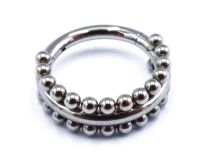 Titanium scharnierring steriel patroon dubbele rij kogels | Itc