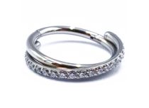 Ringscharnier Titanium Steriel Twist Strass Wit | Itc