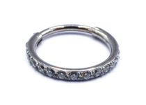 Titanium Scharnierring Steriel Speciaal Neus Strass Patroon Wit | Itc