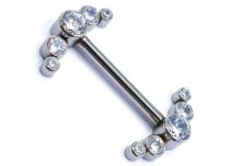 Barbell Titanium intern steriel patroon 5 strass boog | Itc