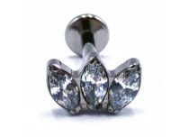 Labret Titane Interne Stérile motief Marquise 3 Strass Resserés | Itc