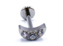 Labret Titane Intern Stérile motief Demi Lune à Strass | Itc