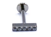 Labret Titane Interne Stérile motief Barre 5 Strass | Itc