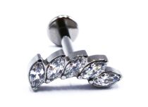 Labret Titane Interne Stérile motief Marquise Arc à Strass Blanc | It