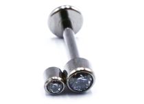 Labret Titane Intern Stérile motief 2 Strass Rond | Itc