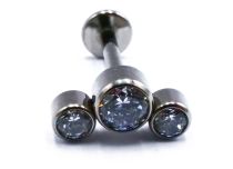 Labret Titane Intern Stérile motief Arc de 3 Strass Rond | Itc