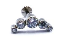 Labret Titane Interne Stérile motief Arc de 5 Strass Rond | Itc