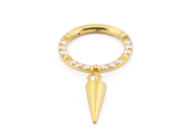 Titanium PVD Gouden Scharnierring met Strass en Hangerpunt | Itc