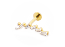 Labret Titanium PVD Goud Intern Steriel Domino patroon | Itc