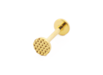 Labret Titanium PVD Gouddraad Steriele Ronde Gehamerde Patroon | Itc