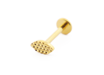 Labret Titanium PVD Goud Inwendig Steriel Ovaal Geslagen Patroon | Itc