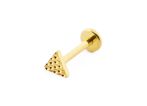 Labret Titanium PVD Goud Intern Steriel Gehamerde Driehoek Patroon | Itc