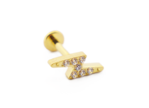 Labret Titanium PVD Goud Intern Steriel Bergkristal Rits Ontwerp | Itc