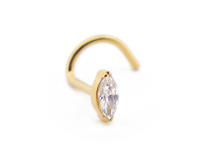 Stud Nose Titanium PVD Goud Intern Steriel Ovaal met Strass | Itc