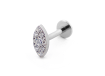 Labret Titane Intern Stérile ovaal met strass | Itc