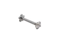 Labret Fleur 1.2x8 Titanium interne strass klauw motief