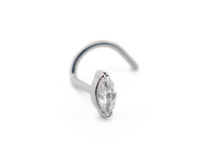 Titanium neusknoop inwendig steriel ovaal met strass | Itc