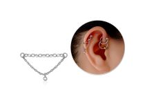 Accessoire Ketting Type Ovaal Acier met Hanger à Strass Coulissant | Itc