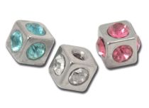 Staalblauw Wit Strass Vingerhoedje | Itc