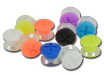 Set gekleurde acryl tunnel clip-on siliconen tips met kruismotief | Itc