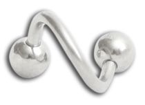 Titanium spiraal met gekleurde bal | Itc