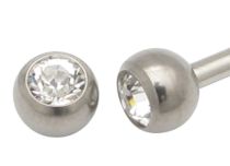 Bal Titaniumschroef Kristal Facet Wit | Itc