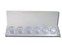 Acryl display voor 10 ronde 4 cm accessoiredozen