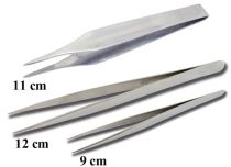Roestvrijstalen pincet, puntig, ingekeept, 11 cm lang