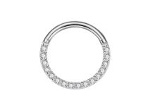 Anneau charnière Titane ASTM F136 1,2mm multi cristal blanc | iTC