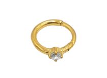 Stalen ring goud kristal scharnier wit