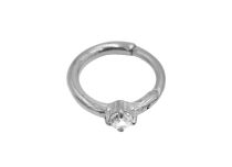 Stalen Ring Zilver Kristal Scharnier Wit | Itc