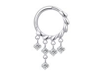 Scharnierring Septum Patroon Strass Kraanvogel Wit |Itc