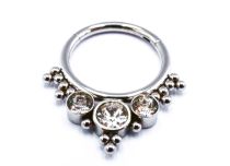 Scharnierring met kroon, bal en strass patroon | Itc