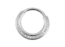 Stalen scharnierring wit kristal | Itc