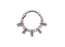 Roze strass stalen scharnierring | Itc