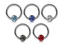 Ring bezet met een gekleurd kristal 2,5 mm | Itc