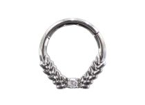 Scharnierende titanium ring met lauwerkrans patroon| Itc