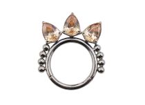 Titanium scharnierring met sierblaadjes | Itc
