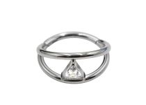 Ring titanium scharnierpatroon dubbele ring driehoek| Itc